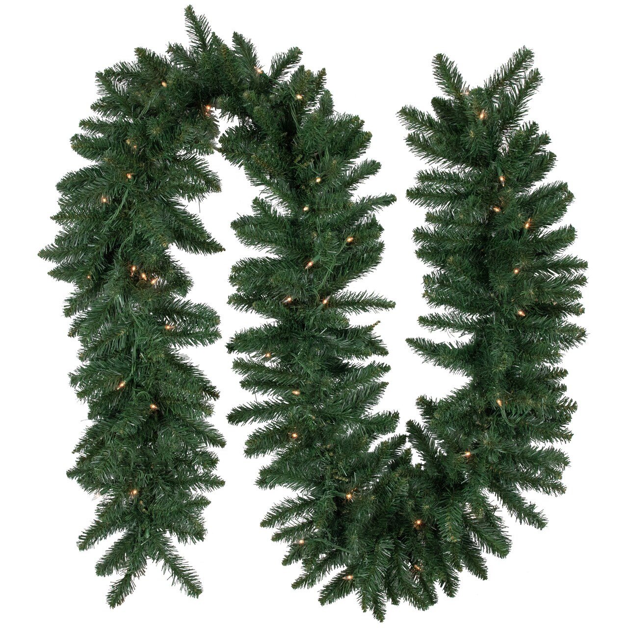 Northlight Pre-Lit Buffalo Fir Artificial Christmas Garland - 9' x 12 - Clear Lights